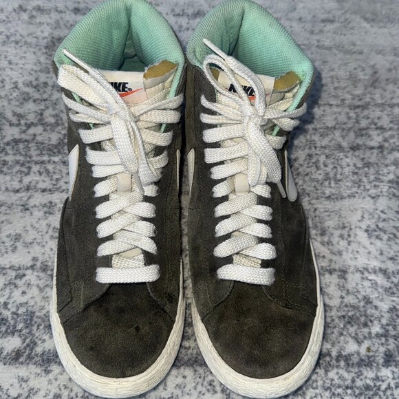 Nike Shoes - Nike Blazer Mid '77 Suede Trainers - Olive Green/Mint - Size 8